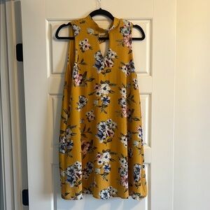 Floral Mustard Sleeveless Dress